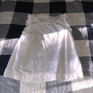Vineyard Vines White Ruffle Tank